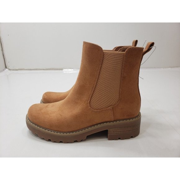 Universal Thread Celina Womens Chelsea Boots Slip On Faux Suede Cognac Brown 6.5 - Picture 4 of 7